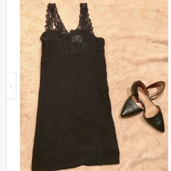 Free People Black Laced Body Con Dress NWOT - Picture 2 of 6